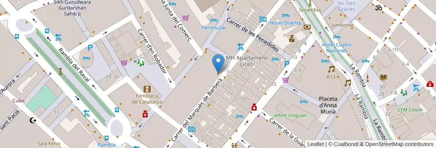 Mapa de ubicacion de Shenanigans Irish Pub en 스페인, Catalunya, Barcelona, Barcelonès, 바르셀로나.