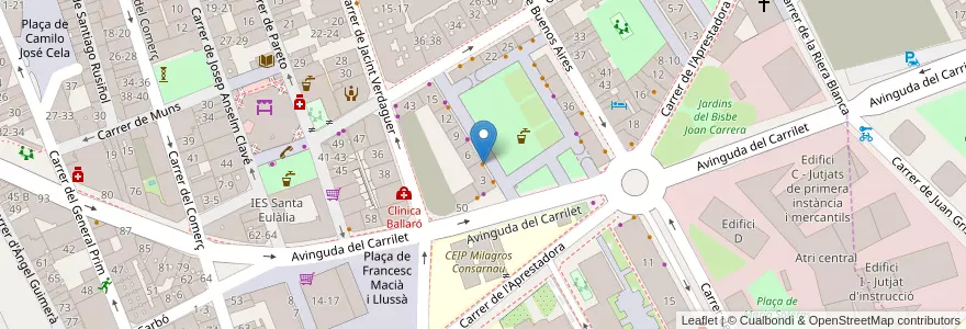 Mapa de ubicacion de Shengyu Hua en España, Catalunya, Barcelona, Barcelonès.