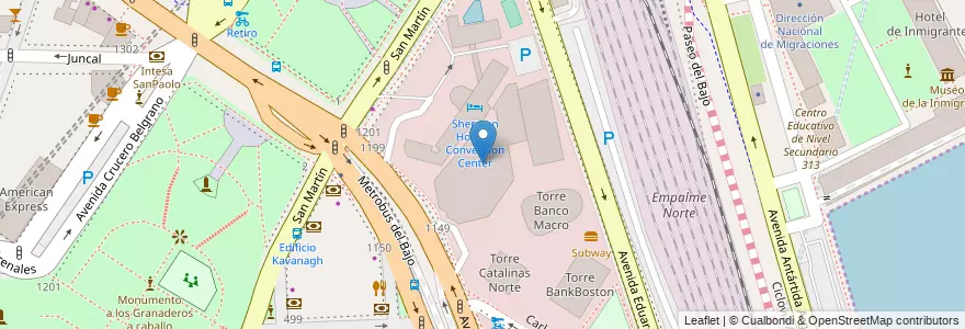 Mapa de ubicacion de Sheraton Convention Centre, Retiro en アルゼンチン, Ciudad Autónoma De Buenos Aires, Comuna 1, ブエノスアイレス.