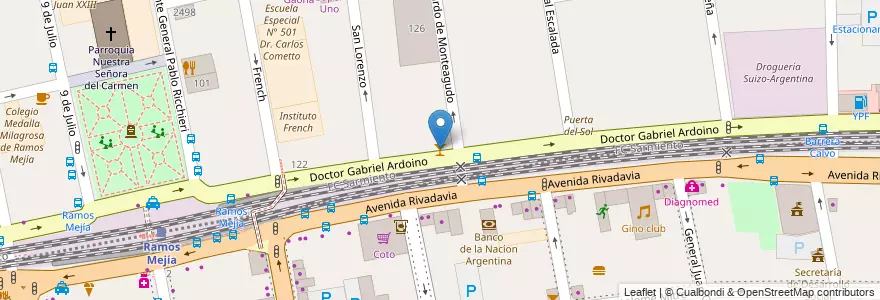 Mapa de ubicacion de Sherlock en アルゼンチン, ブエノスアイレス州, Partido De La Matanza, Ramos Mejía.