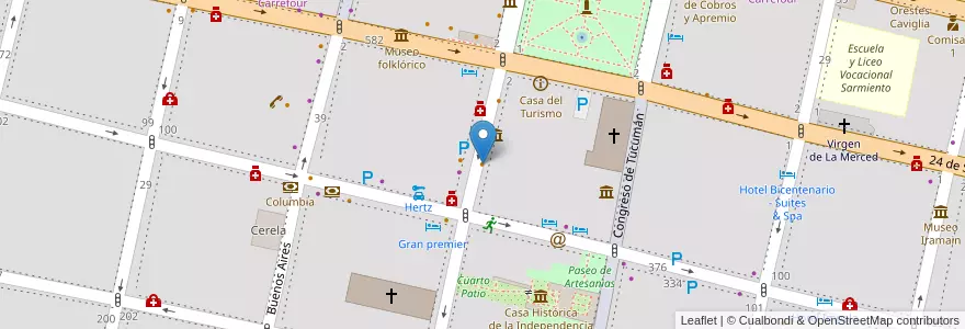 Mapa de ubicacion de Shitake en الأرجنتين, Tucumán, San Miguel De Tucumán, Departamento Capital, San Miguel De Tucumán.