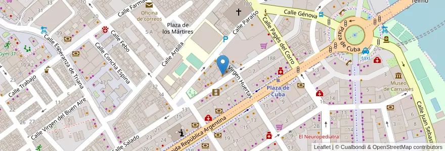 Mapa de ubicacion de Shoarma Bar Jerusalén en Spanje, Andalusië, Sevilla, Sevilla.