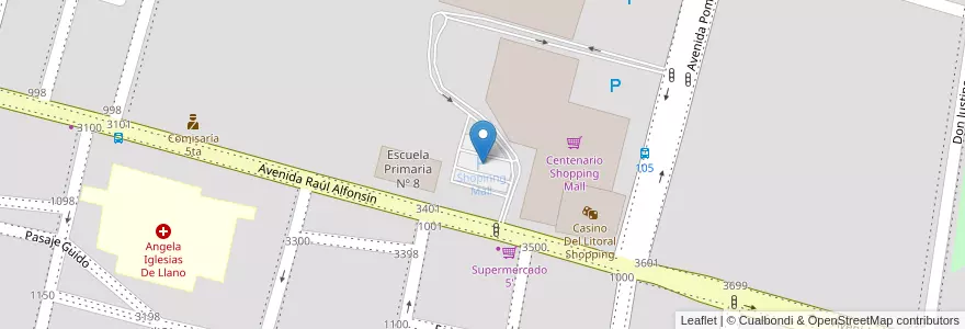 Mapa de ubicacion de Shopinng Mall en アルゼンチン, コリエンテス州, Departamento Capital, Corrientes, Corrientes.
