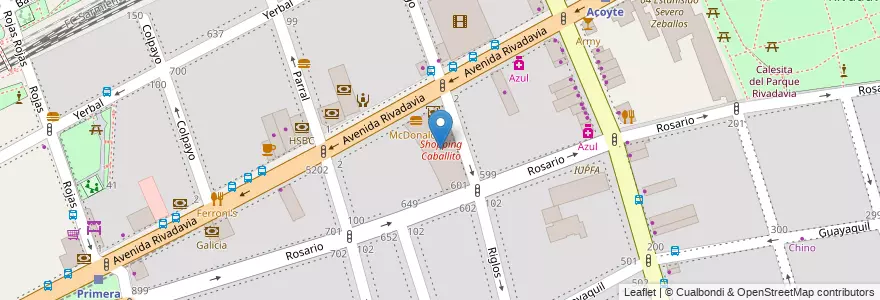 Mapa de ubicacion de Shopping Caballito, Caballito en Argentinië, Ciudad Autónoma De Buenos Aires, Buenos Aires, Comuna 6.