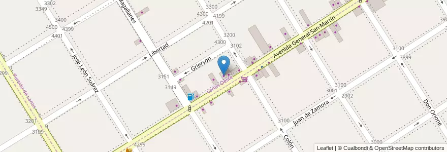 Mapa de ubicacion de Shopping del Regalo en 阿根廷, 布宜诺斯艾利斯省, Partido De Lanús, Lanús Oeste.