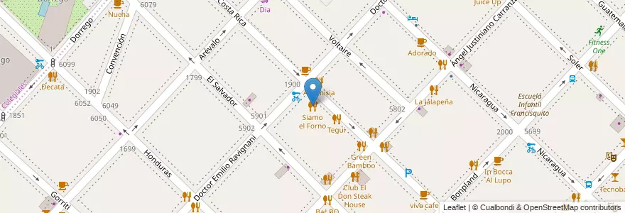 Mapa de ubicacion de Siamo el Forno, Palermo en آرژانتین, Ciudad Autónoma De Buenos Aires, Buenos Aires.