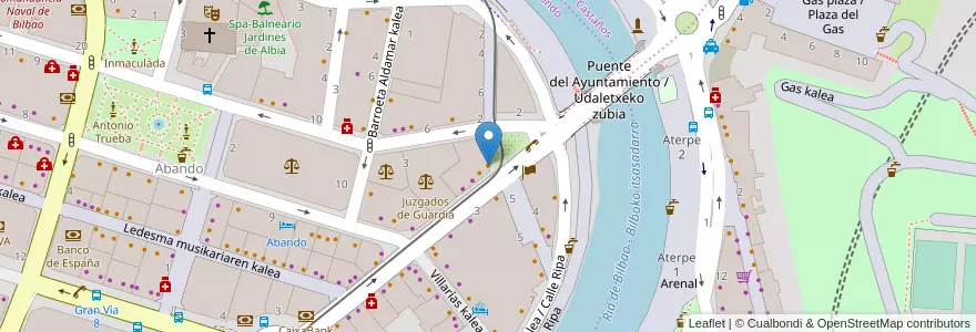 Mapa de ubicacion de Sibaritas en Spanien, Autonome Gemeinschaft Baskenland, Bizkaia, Bilboaldea, Bilbao.