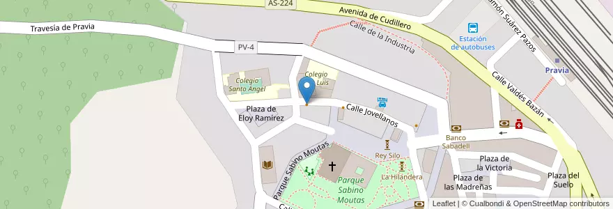 Mapa de ubicacion de sidredría Triskel en Испания, Астурия, Астурия, Pravia.