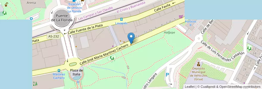 Mapa de ubicacion de Sidreria Cachon en スペイン, アストゥリアス州, アストゥリアス州, Oviedo.