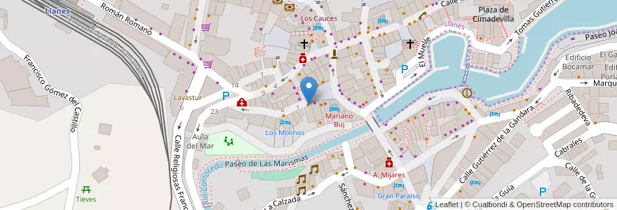 Mapa de ubicacion de Sidrería El Cuera en スペイン.