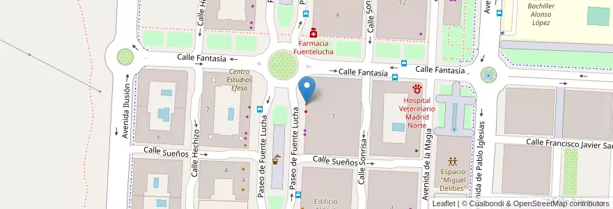 Mapa de ubicacion de Sidrería "El Paseo" en スペイン, マドリード州, Comunidad De Madrid, Área Metropolitana De Madrid Y Corredor Del Henares, Alcobendas.