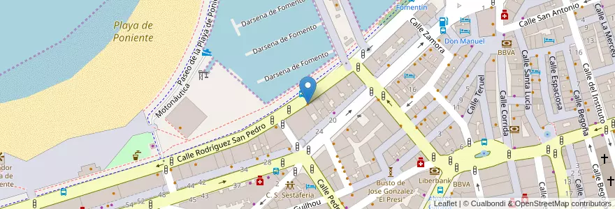 Mapa de ubicacion de Sidrería La Llosa en اسپانیا, آستوریاس, آستوریاس, Gijón/Xixón.