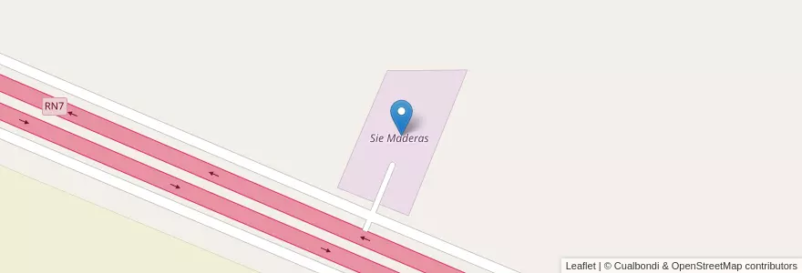 Mapa de ubicacion de Sie Maderas en Arjantin, Şili, Mendoza, Departamento Maipú, Distrito Fray Luis Beltrán.