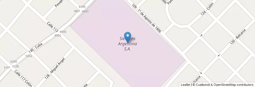 Mapa de ubicacion de Siemens Argentina S.A. en Argentinien, Provinz Buenos Aires, Partido De General San Martín, Villa Ballester.