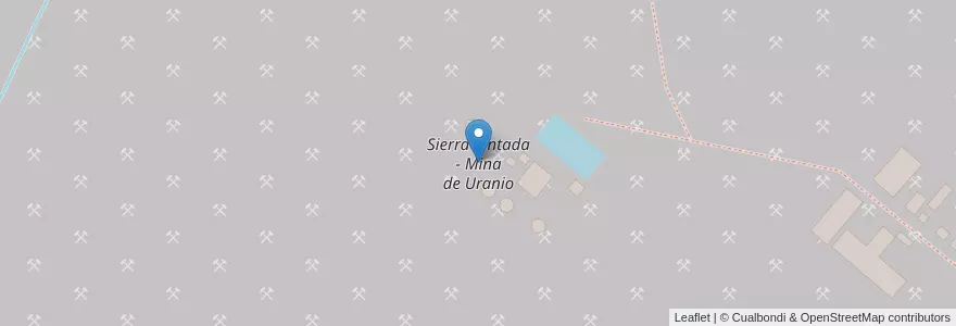 Mapa de ubicacion de Sierra Pintada - Mina de Uranio en Argentina, Chile, Mendoza, Distrito Cuadro Benegas, Departamento San Rafael.