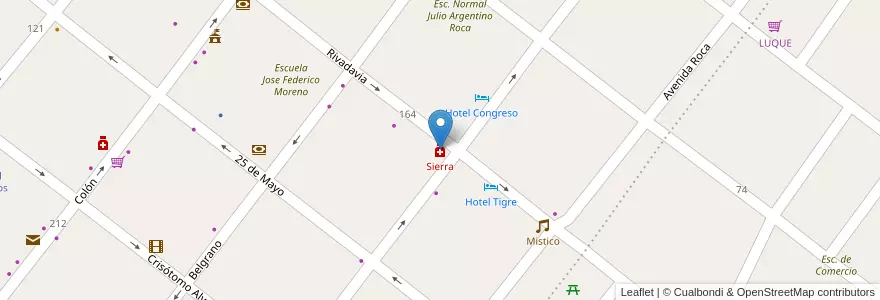 Mapa de ubicacion de Sierra en Argentinië, Tucumán, Departamento Monteros, Municipio De Monteros, Monteros.