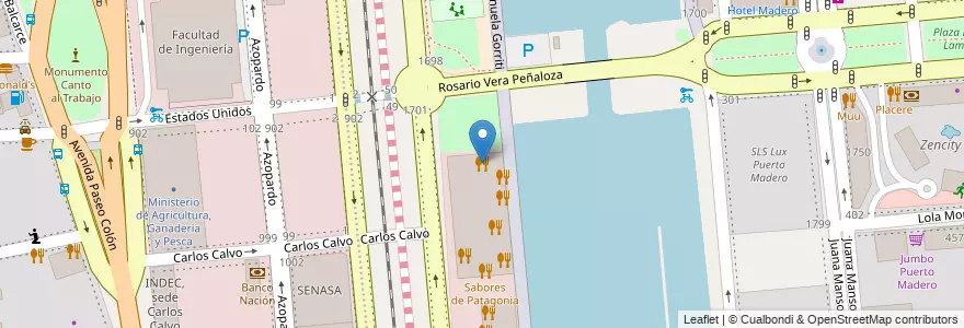 Mapa de ubicacion de Siga La Vaca, Puerto Madero en 阿根廷, Ciudad Autónoma De Buenos Aires, Comuna 1, 布宜诺斯艾利斯.