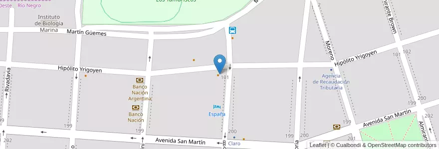 Mapa de ubicacion de Siglo XX en الأرجنتين, ريو نيغرو, Departamento San Antonio, San Antonio Oeste, San Antonio Oeste.