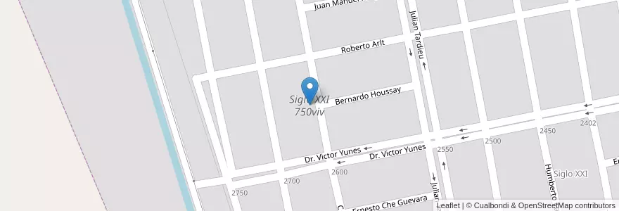 Mapa de ubicacion de Siglo XXI 750viv en アルゼンチン, サンティアゴ・デル・エステロ州, Departamento Capital, Santiago Del Estero.