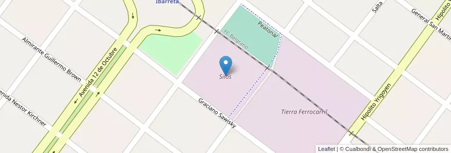 Mapa de ubicacion de Silos en Arjantin, Formosa, Departamento Patiño, Municipio De Ibarreta.