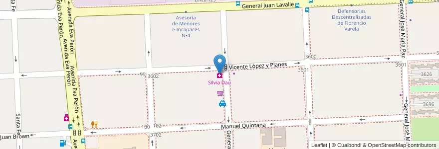 Mapa de ubicacion de Silvia Dau en アルゼンチン, ブエノスアイレス州, Partido De Florencio Varela, Florencio Varela.