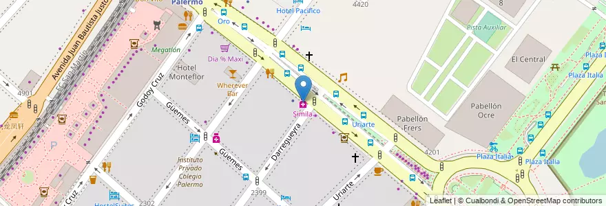 Mapa de ubicacion de Simila, Palermo en Argentinië, Ciudad Autónoma De Buenos Aires, Buenos Aires, Comuna 14.