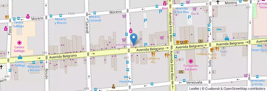 Mapa de ubicacion de Simmons, Balvanera en 阿根廷, Ciudad Autónoma De Buenos Aires, Comuna 3, 布宜诺斯艾利斯.