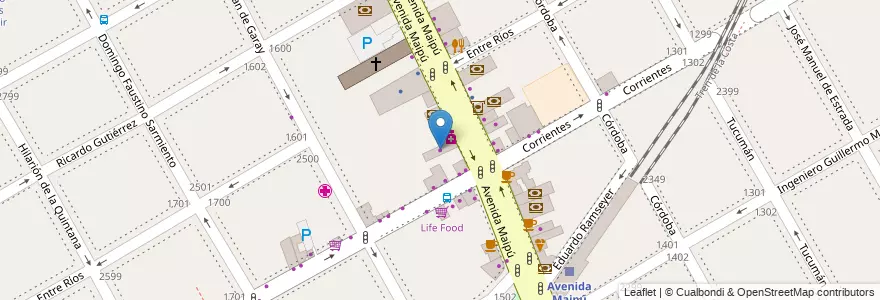 Mapa de ubicacion de Simmons en Argentina, Buenos Aires, Partido De Vicente López, Vicente López.