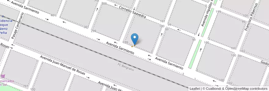 Mapa de ubicacion de Sin nombre en アルゼンチン, チャコ州, Departamento Comandante Fernández, Municipio De Presidencia Roque Sáenz Peña, Presidencia Roque Sáenz Peña.