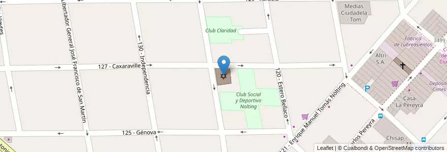 Mapa de ubicacion de Sinagoga de Ciudadela en Arjantin, Buenos Aires, Partido De Tres De Febrero, Ciudadela.