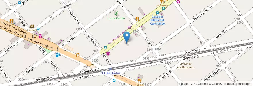 Mapa de ubicacion de Sincronía, Agronomia en アルゼンチン, Ciudad Autónoma De Buenos Aires, ブエノスアイレス, Comuna 11, Comuna 15.