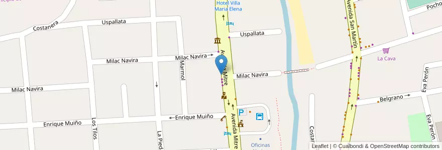 Mapa de ubicacion de Sindical en آرژانتین, Córdoba, Departamento San Alberto, Pedanía Tránsito, Mina Clavero, Municipio De Mina Clavero.