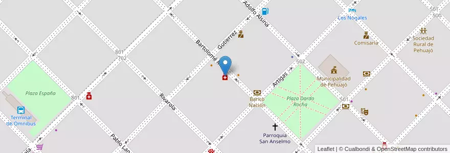 Mapa de ubicacion de Sindical en Arjantin, Buenos Aires, Partido De Pehuajó, Pehuajó.