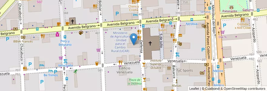 Mapa de ubicacion de Sindicato de Luz y Puerta, Montserrat en Аргентина, Буэнос-Айрес, Comuna 1, Буэнос-Айрес.