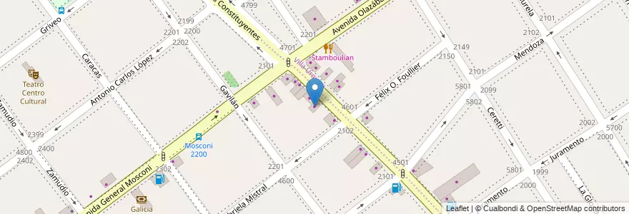 Mapa de ubicacion de Singer Florencia, Villa Pueyrredon en Аргентина, Буэнос-Айрес, Comuna 12, Буэнос-Айрес.