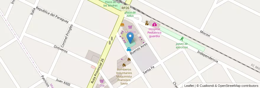 Mapa de ubicacion de sintetica 9 de julio en Argentina, Buenos Aires, Partido De Escobar, Maquinista Savio.