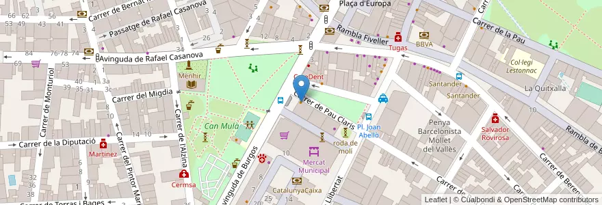 Mapa de ubicacion de Sis Sentits en スペイン, カタルーニャ州, Barcelona, バリェス・オリエンタル, Mollet Del Vallès.