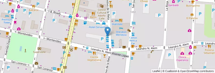 Mapa de ubicacion de Sixt en アルゼンチン, チリ, メンドーサ州, Departamento Capital, Ciudad De Mendoza, Sección 3ª Parque O'Higgins.