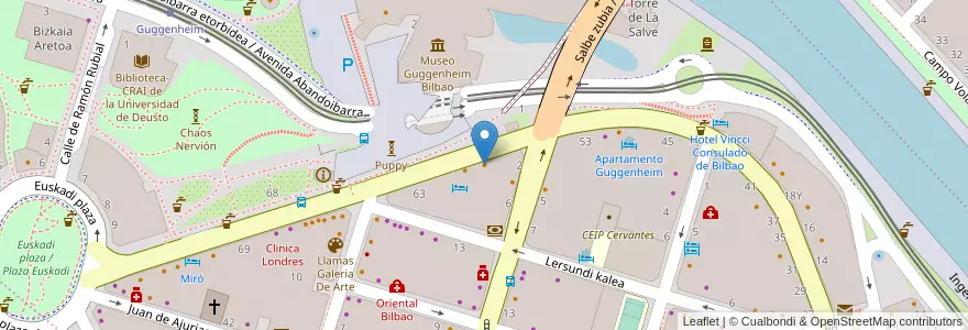 Mapa de ubicacion de Sixty-One Lobby Bar en España, Euskadi, Bizkaia, Bilboaldea, Bilbao.