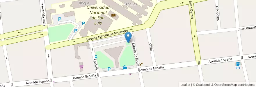 Mapa de ubicacion de Skatepark en الأرجنتين, San Luis, Juan Martín De Pueyrredón, Municipio De San Luis, San Luis.
