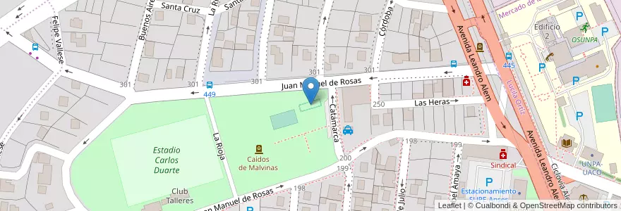 Mapa de ubicacion de Skatepark en アルゼンチン, サンタクルス州, チリ, Mirador, Deseado, Caleta Olivia.