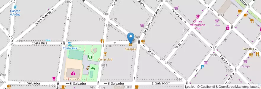 Mapa de ubicacion de Skrappy, Palermo en Argentina, Autonomous City Of Buenos Aires, Autonomous City Of Buenos Aires, Comuna 14.