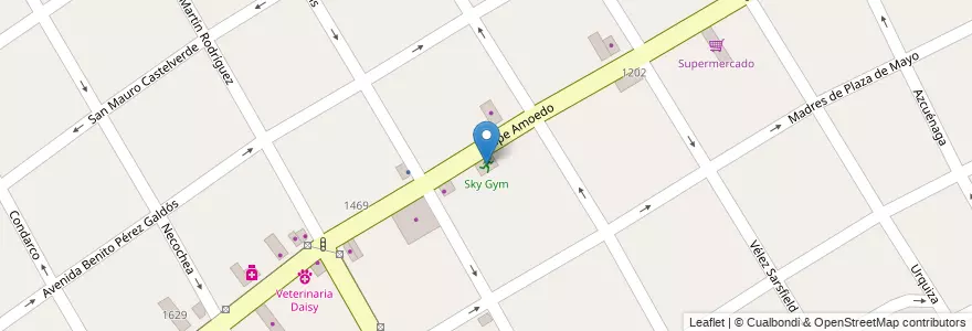 Mapa de ubicacion de Sky Gym en Arjantin, Buenos Aires, Partido De Quilmes, Quilmes.