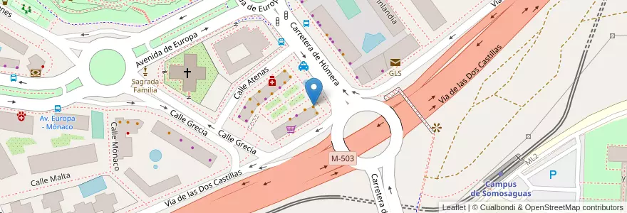 Mapa de ubicacion de Sky Sushi en 스페인, Comunidad De Madrid, Comunidad De Madrid, Área Metropolitana De Madrid Y Corredor Del Henares, Pozuelo De Alarcón.