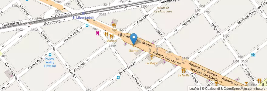 Mapa de ubicacion de Sláinte, Villa Devoto en آرژانتین, Ciudad Autónoma De Buenos Aires, Buenos Aires, Comuna 11.
