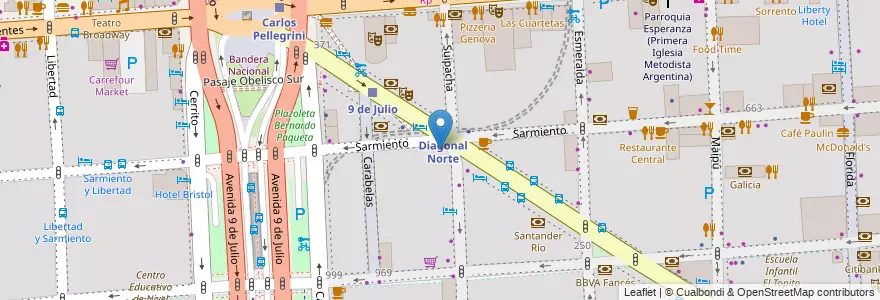 Mapa de ubicacion de SLS LATAM, San Nicolas en 阿根廷, Ciudad Autónoma De Buenos Aires, Comuna 1, 布宜诺斯艾利斯.