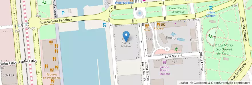 Mapa de ubicacion de SLS Lux Puerto Madero, Puerto Madero en Arjantin, Ciudad Autónoma De Buenos Aires, Comuna 1, Buenos Aires.