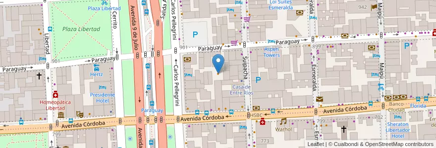 Mapa de ubicacion de SM Parrilla en アルゼンチン, Ciudad Autónoma De Buenos Aires, Comuna 1, ブエノスアイレス.