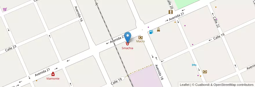 Mapa de ubicacion de Smachia en アルゼンチン, サンタフェ州, Departamento Belgrano, Municipio De Las Parejas, Las Parejas.