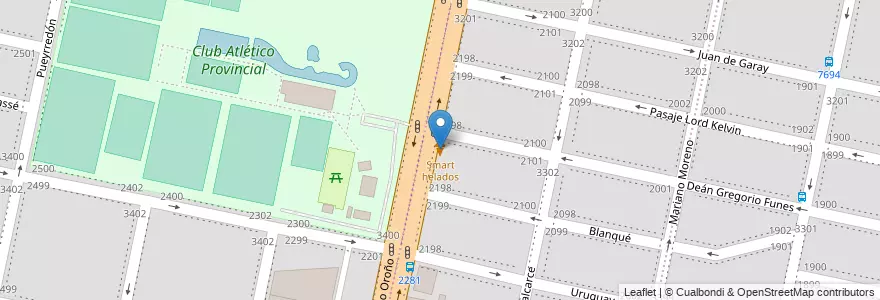 Mapa de ubicacion de Smart helados en الأرجنتين, سانتا في, Departamento Rosario, Municipio De Rosario, روساريو.
